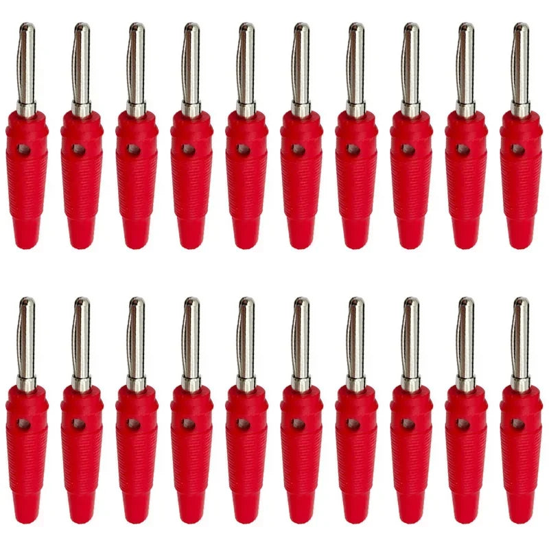 20/100Pcs Banana Plug 4mm Connectors Red And Black High Current Insulated Shrouded Stackable Connector Screw Connection