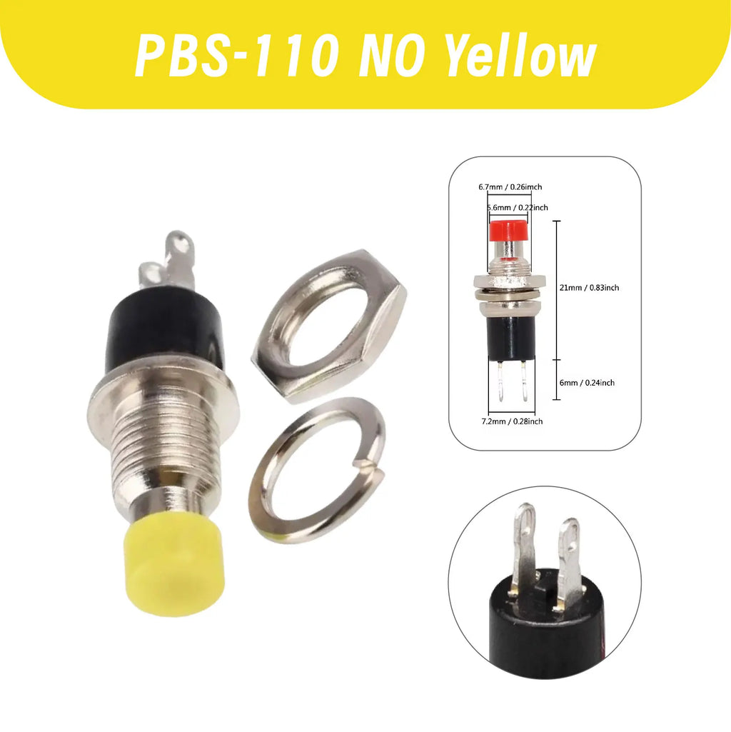 Mini Momentary Push Button Switch PBS-110 NO Press The Reset PBS-111 NC 7mm