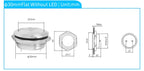 12mm 16mm 19mm 22mm Ultra Short Micro Stroke Stainless Steel Push Button Switch with LED Lamp Waterproof Self-reset/Momentary