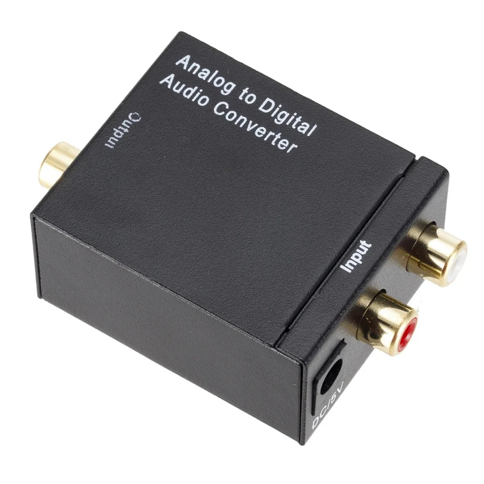 RCA to Fiber Toslink Audio Adapter ADC Analog-to-Digital Converter Analog-to-Digital Fiber Toslink Coaxial Audio Converter