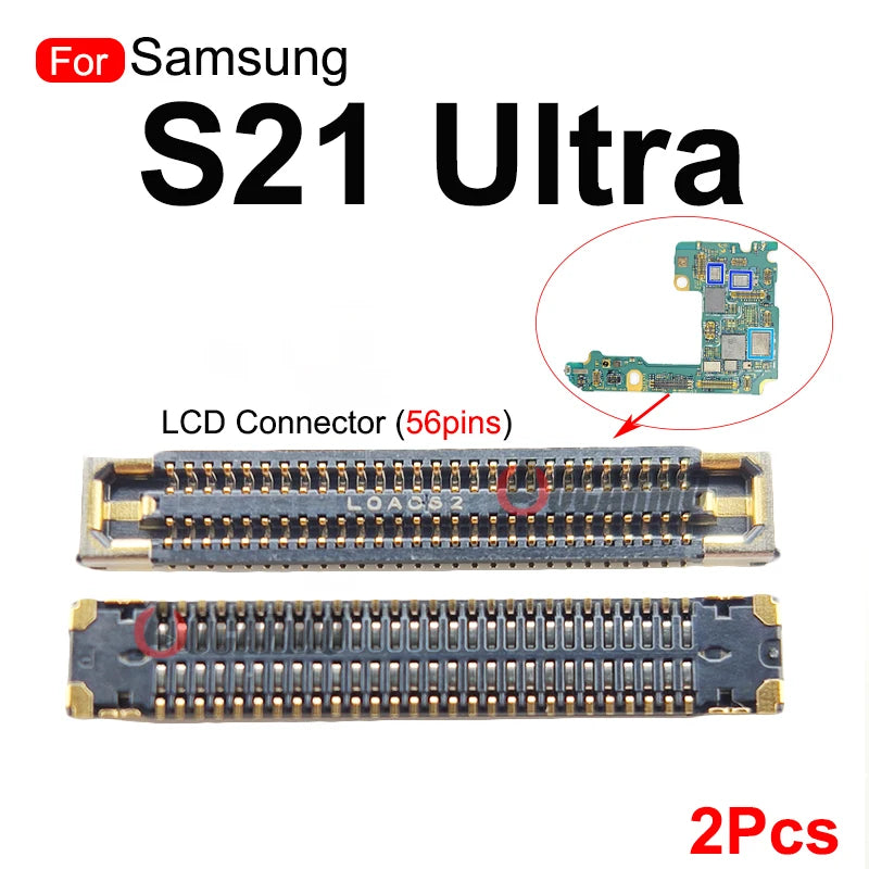 2Pcs 56 60 Pins LCD FPC Plug Connector Mainboard Flex Connector WIFI Signal Antenna For Samsung Galaxy S21Ultra S21U Repair