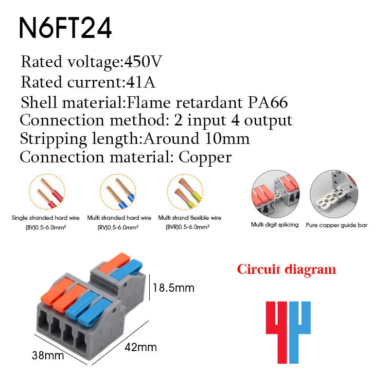 1/5PCS Wire Connector Electrical Cable Led Connectors Mini Terminals Blocks Quick Wiring Push-in Docking Butt Electrician Tools