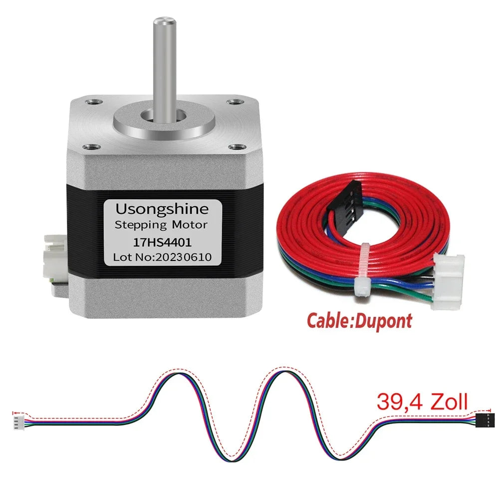17HS4401 17HS4401S Nema17 Stepper Motor 42BYGH 1.5A 42N.cm 4-lead 1/3/5pcs For 3D Printer CNC Router Laser Engraving Machine