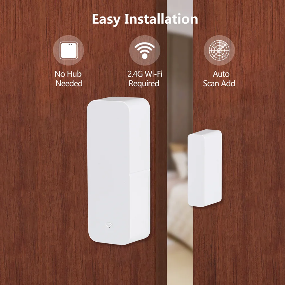 Tuya Wifi Door Sensor Window Entry Sensor Security Burglar Magnetic Sensor Alarm Smart Life Work With Alexa Google Home