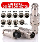 GX16 Aviation Connector 2 3 4 5 6 7 8 9 10 Pin Panel Mount Fixing & Docking Type Male Female Circular Wire Panel M16 Connector