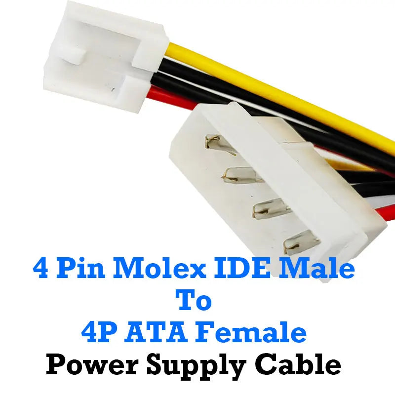 4 Pin Molex IDE Male To 4P ATA Female Power Supply Cable To Floppy Drive Adapter Computer PC Floppy Drive Connector Cord PSU 1PC