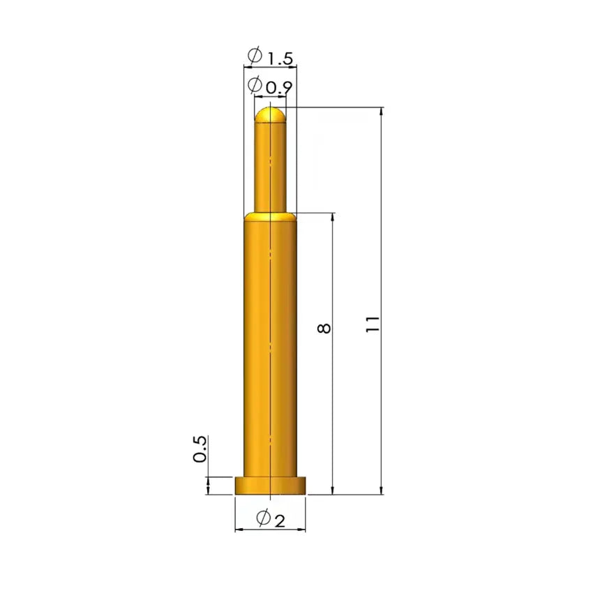 5Pcs Battery Spring Loaded Pogo Pin Connector SMD Needle PCB Height 2 3 4 5 6 7 8 9 10 11 12 13 14 16 17 18 22 MM Test Probe