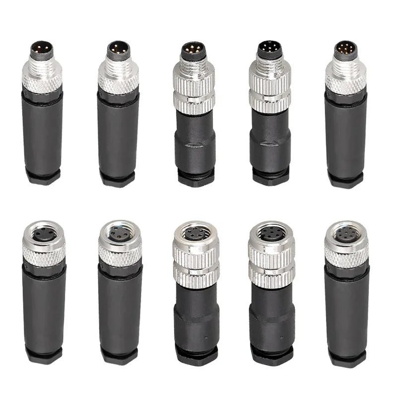 M8 Sensor Connector Screw Connection Metal A Code 3pin/4pin Non-welding 5pin 6pin 8pin Weld IP68 Straight Waterproof Connectors