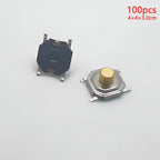100pcs Tactile Switches 5.2x5.2 Smd Push Button 4*4*1.5mm/1.6/1.7/1.8/1.9/2/2.5/3/3.5/4/4.5/5/6/7/8/9 12V Copper Head Self-reset