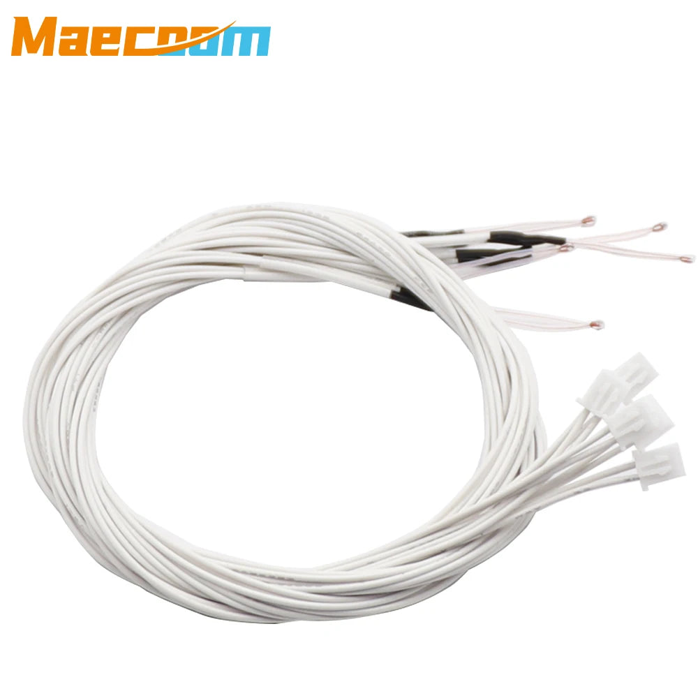 3D Printer Parts Thermistor NTC Temperature Sensor 3950 1% Line100&150cm 100K with XH2.54 Dupont Terminal 2P Connector Terminal