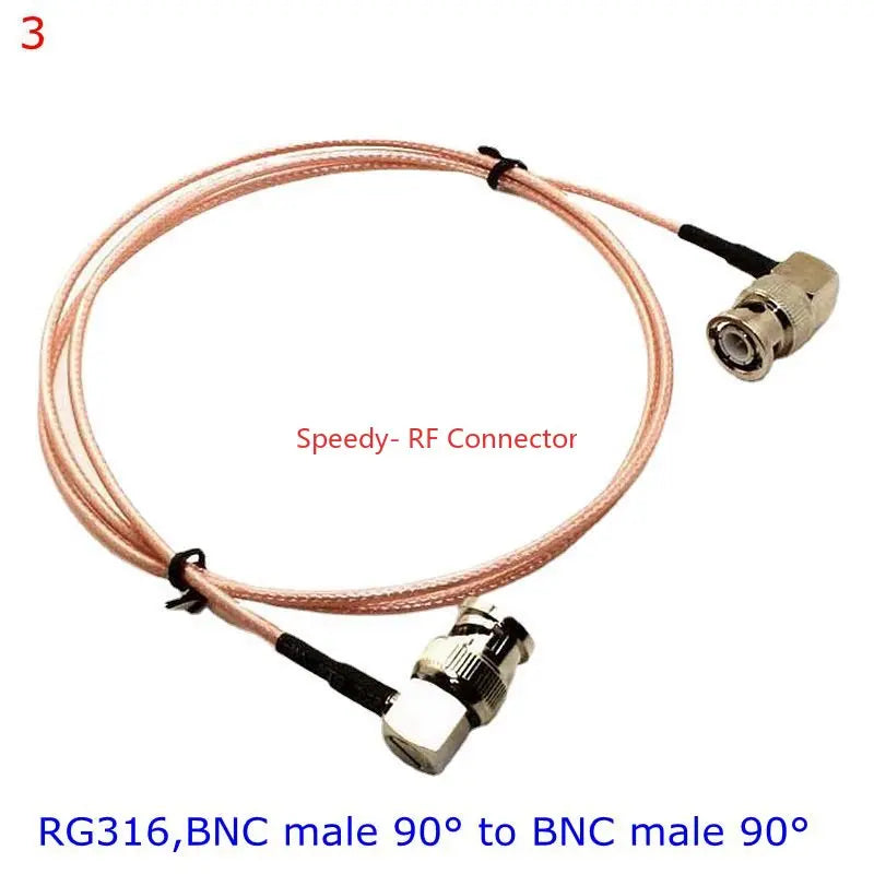 RG316 RG-316 BNC To BNC Female Male Right Angle Connector Adapter for Video Pigtail Jumper Extension RG316 Low Loss 50Ohm Copper
