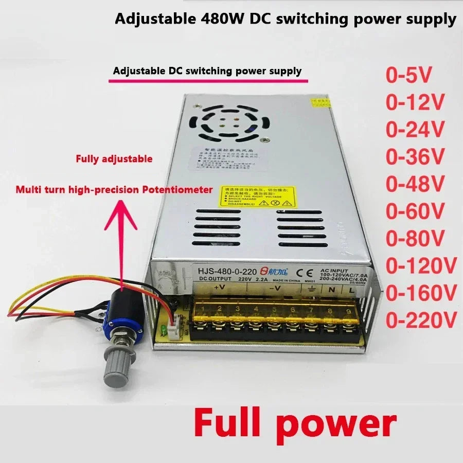 AC-DC 5V-220V Digital Adjustable Voltage Regulated Power Supply 300W-480W Switching Power Supply Transformer Power Adapter