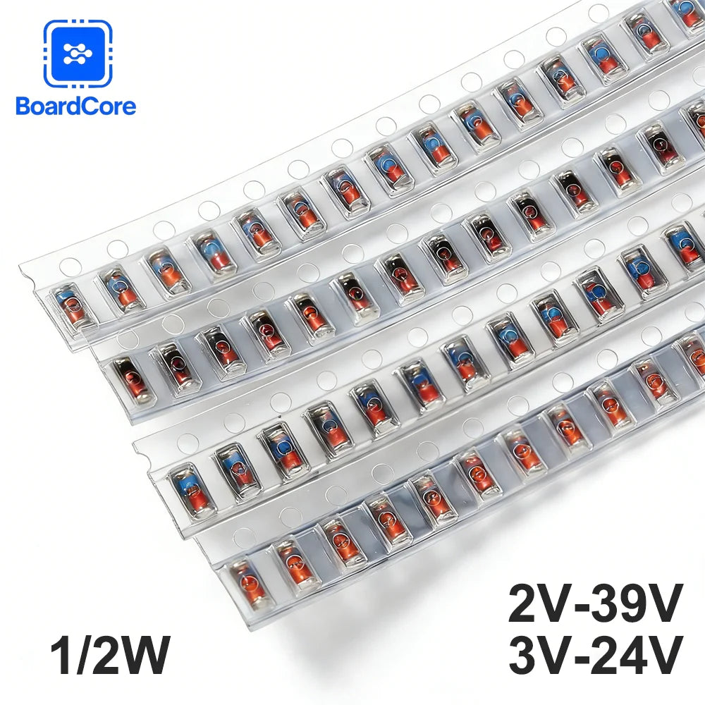 300PCS 1/2W LL34 SMD Zener Diode Kit 3V-24V/2V-39V for Circuit Protection DIY