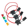 32V ATC Medium Blade Fuse Holder Waterproof for ATC/ATO Inline with 16/14/12AWG Wires - Selectable 5A 10A 15A 20A 40A Fuses