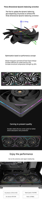 Thermalright TL-UB36 360mm Radiator Fan ARGB Computer Cooling 12CM One-Piece Performance grade air pressure Case Fans 2150RPM