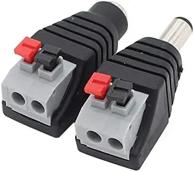 Male Female Socket Barrel Adapter 12V DC Power Connector Plug Jack for CCTV Camera LED Strip Supply Terminal 2.1mm X 5.5mm