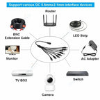 Splitter DC Power Cable 1 To 2/3/4/5/6/8 Way 5V 12V Male Female 5.5x2.1mm DC Plug Extension Wire For LED Strip Light Camera CCTV