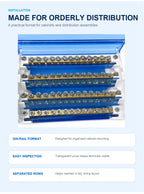 WKH-207/211/215/407/411/415 DIN Rail Distribution Block Multiple Input Output Screw Terminal Electrical Power Junction Box