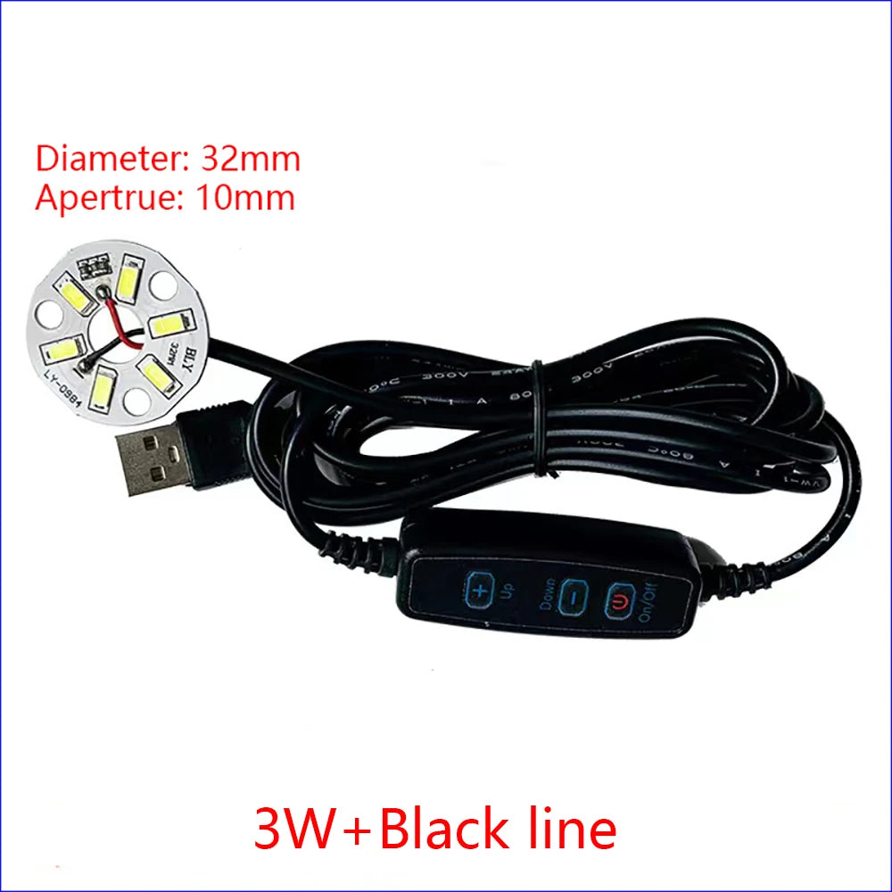 1PCS DC5V Dimming Light Switch Of 2 Meters With LED Chips 5730 SMD LED Lamp 1W 2W 3W 4W 5W 10W LED Light Beads White Warm White