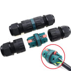 2pcs IP68 Screwless Lever-Nut Waterproof Junction Quick Wire Cable Connector 2Way 3Core M20 Plug Wire 5-12mm External Cord Boxes