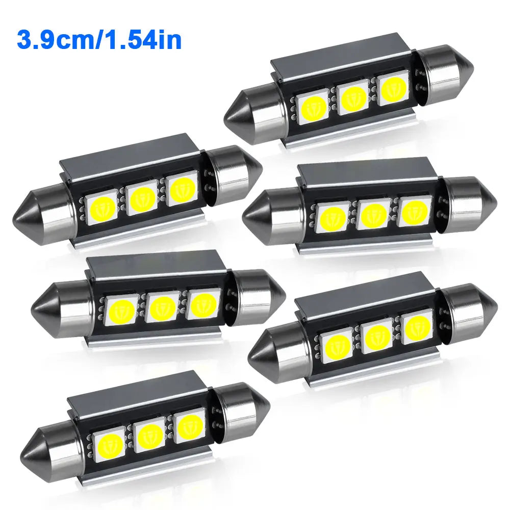 2/4/6/10PCS Super Bright Festoon LED 31/36/39/42MM 5050 3Chips Aluminum Body Fast Cooling for Car Reading Liscense Plate Light