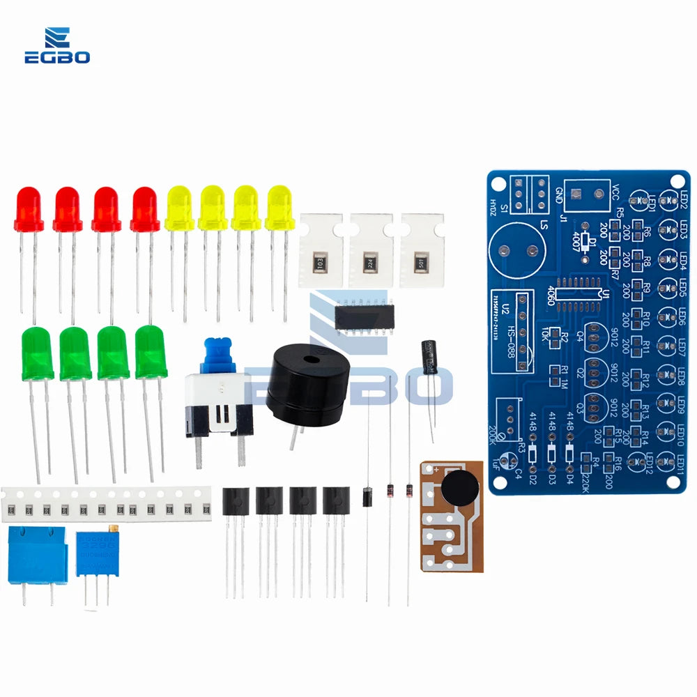 DC4.5-5V CD4060 SMT DIY Music LED Color Light Circuit Soldering Practice Module Bulk Soldering Learning Demo Kit