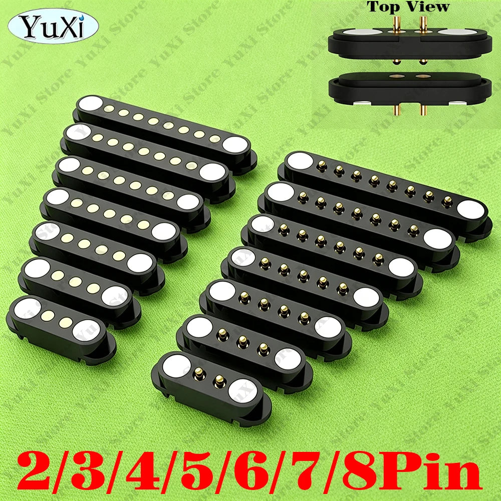 1-10set DC Magnetic Pogo Pin Connector 2Pin 3P 4P 5P 6P 7P 8P Pogopin Male Female Spacing 2.5/2.54mm Loaded Power Socket 2A