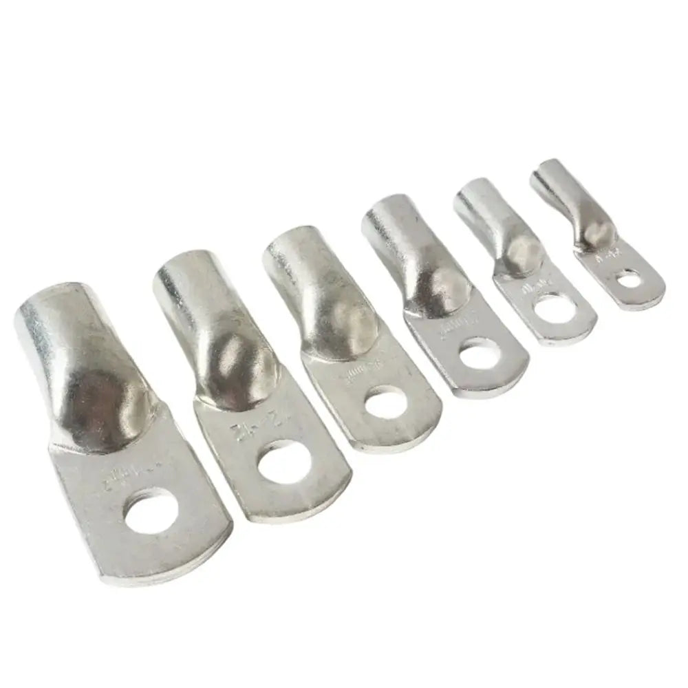 5Pcs JG Series Tinned Copper Cable Lug 14-2AWG 6/10/16/25mm2 Battery Cable Terminal Tinned Copper M6/M8/M10/M12