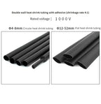 1M/5M 4:1 Black Heat Shrink Tube With Glue Thermoretractile Heat Shrinkable Tubing Dual Wall 4 6 8 12 16 18 20 24 32 36 40 52 72
