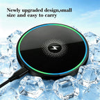 15W Wireless Charger Pad, Mirror‑Surface Design, Fast Induction Charging.Compatible with iPhone, Samsung and Apple Earphones.
