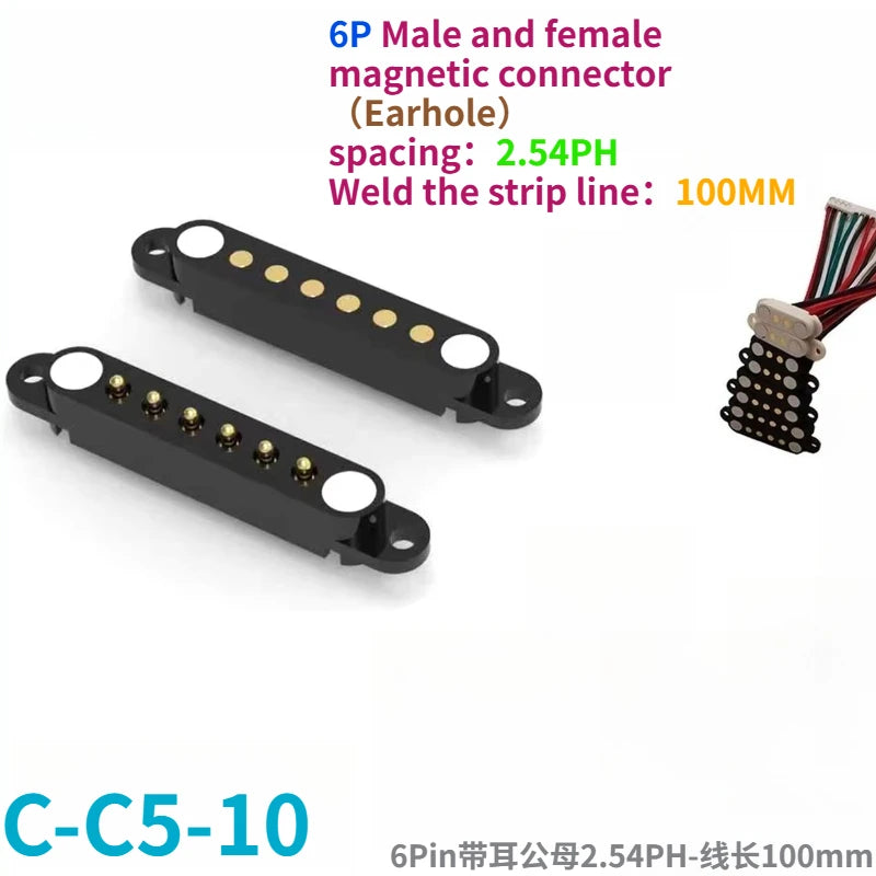 1/5Set 2A DC Magnetic Pogo Pin Connector 2Pin 3Pin 4 5 6 7 8 9 Pin Pogopin Male Female Spacing 2.5/2.80mm Spring Loaded Socket