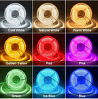 1M 5M 8M 10M 24V COB Led Strip Light Warm White Red Green Ice Blue Pink Golden Yellow Led Tape Adhesive Decor Lighting For Room