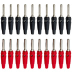20/100Pcs 4mm Banana Plug Connectors Black And Red High Current Insulated Shrouded Stackable Connector Screw Connection