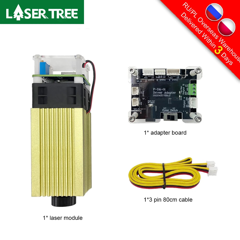 LASER TREE 20W/10W/5W/4W Laser Head For CNC Engraver Wood Cutting DIY Laser Tools 450nm TTL/ PWM Blue Light Laser Module