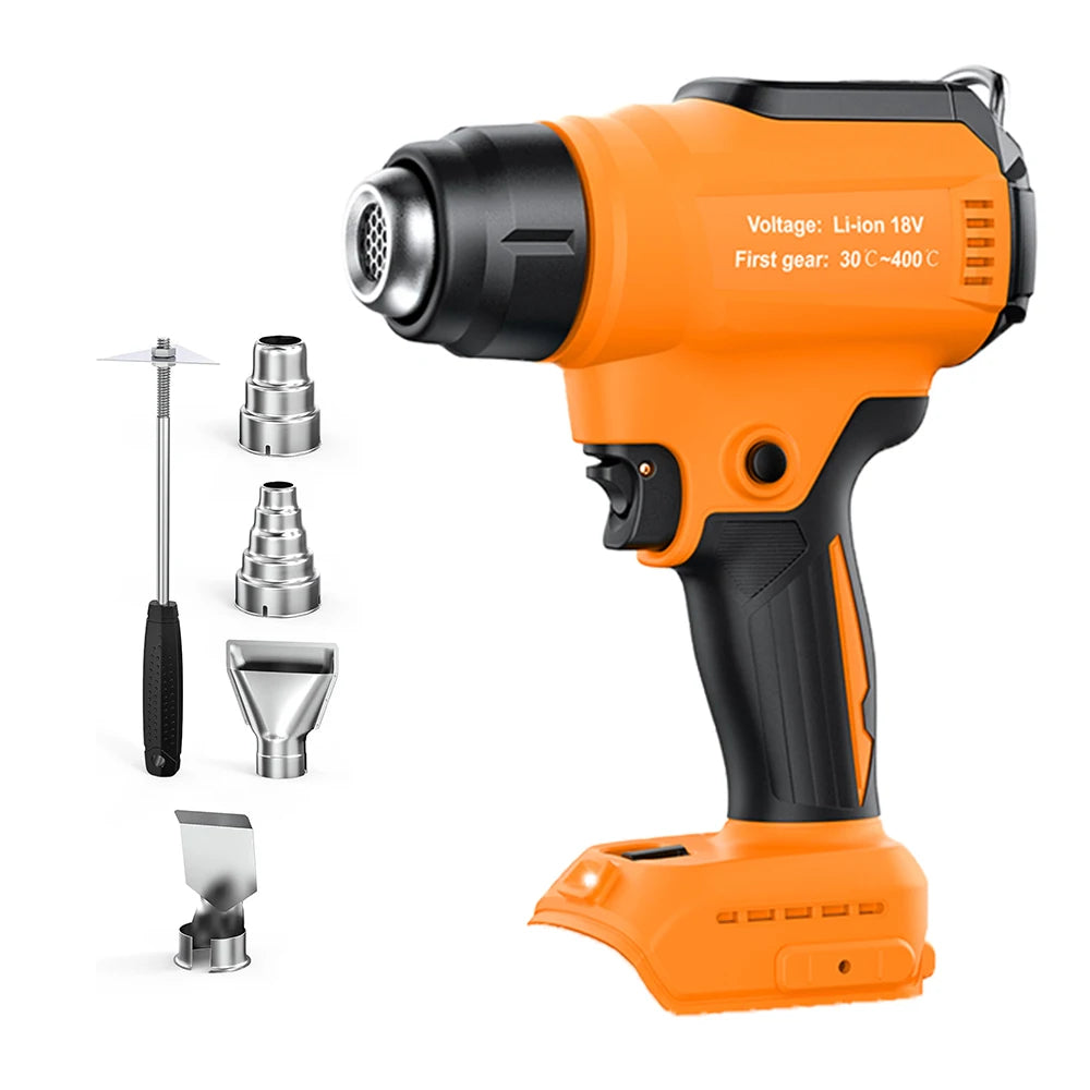 Nananuu 350W Cordless Heat Gun Portable Power Tool Heat Shrink Gun For Makita/For Dewalt/For Ryobi/For Milwaukee(NO Battery)