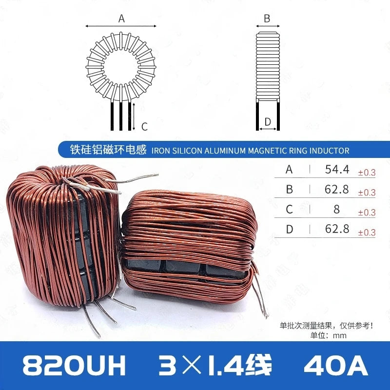 1pcs 47mm Iron Silicon Aluminum 1/1.5/2/3/4 Mh 184125 Charging Pile Pfc Lc Filter Inductor Dc-dc