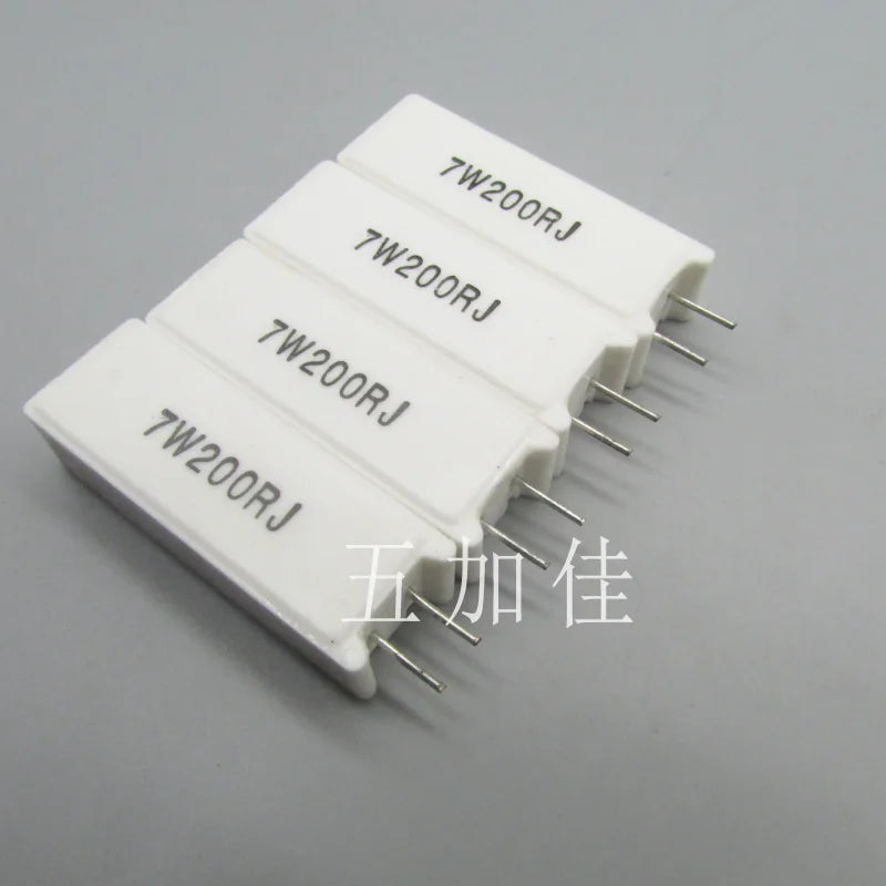 10-100pcs 7W 200R 7W200RJ 5% Taiwan produced vertical ceramic cement resistors