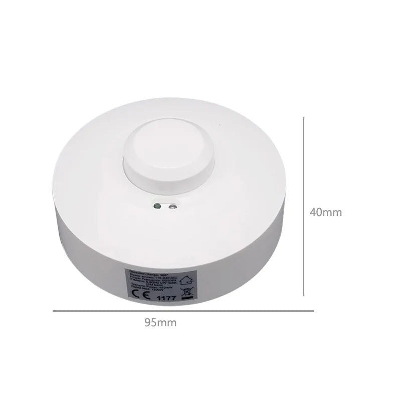 Ceiling DC 12V-24V 5.8GHz Microwave Radar Sensor Body Motion HF Detector Light Switch Dry Contact Output