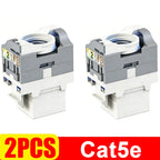 Cat6/Cat6A/Cat5e Tool-Less RJ45 Keystone Jack Network Coupler Ethernet Wall Jack Connectors High-speed RJ45 Keystone Adapters