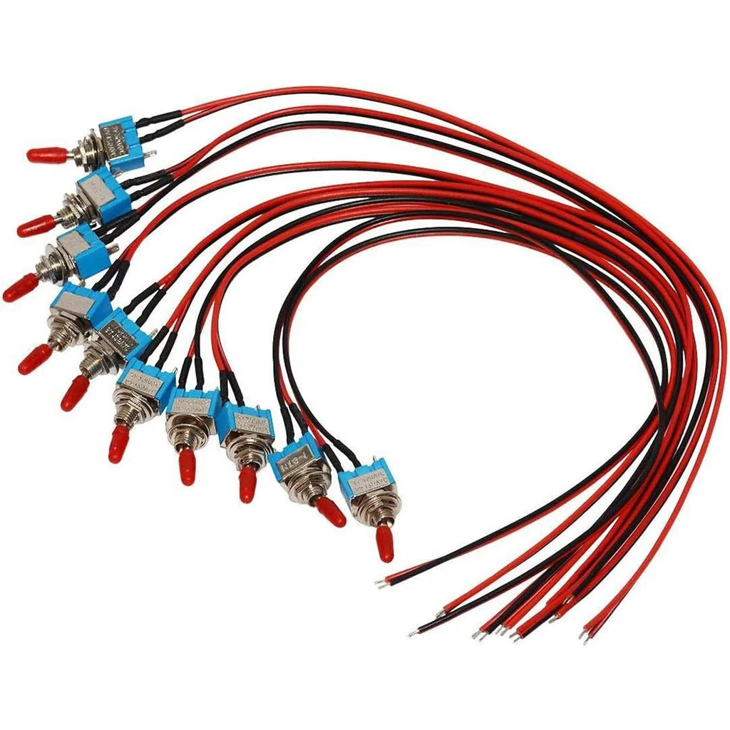 Toggle Switch,ON/Off SPST Switch with Pre-soldered Wire,3v/5v/12v/24v/72v/110v/220v/240v/Mini Toggle Switches for car,Truck