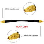 New MMCX  Male  Right Angle Switch  MMCX  Male 90-Degree Straight Pigtail Cable RG174 10/15/20/30/50/100cm Wholesale