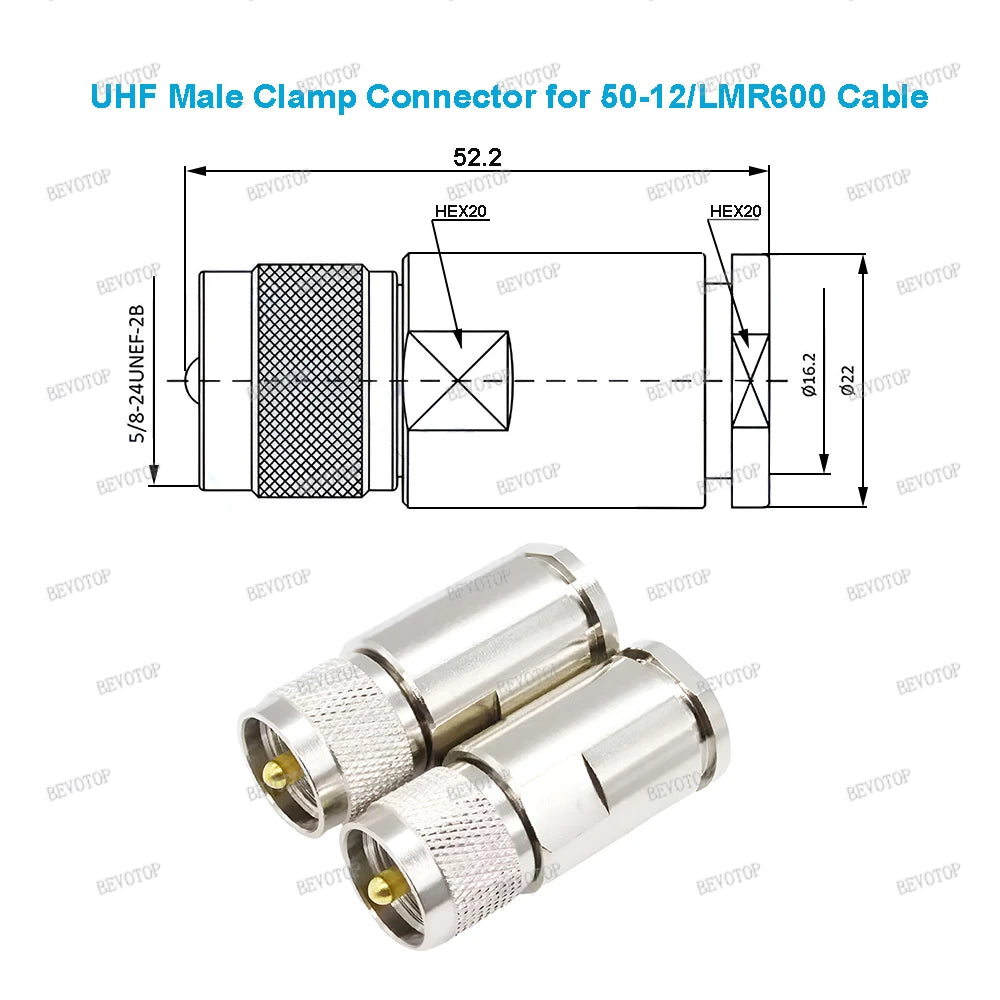 1PCS N/UHF Type Male/Female Connector LMR600 50-12 Cable RF Coaxial Straight Nickel plated RF Coax Connector