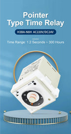 H3BA-N8H Industrial Timer Relay Solid State Time Delay Relay 1.2s‑300h AC 220V DC 24V Adjustable Analog Panel Mount Timer