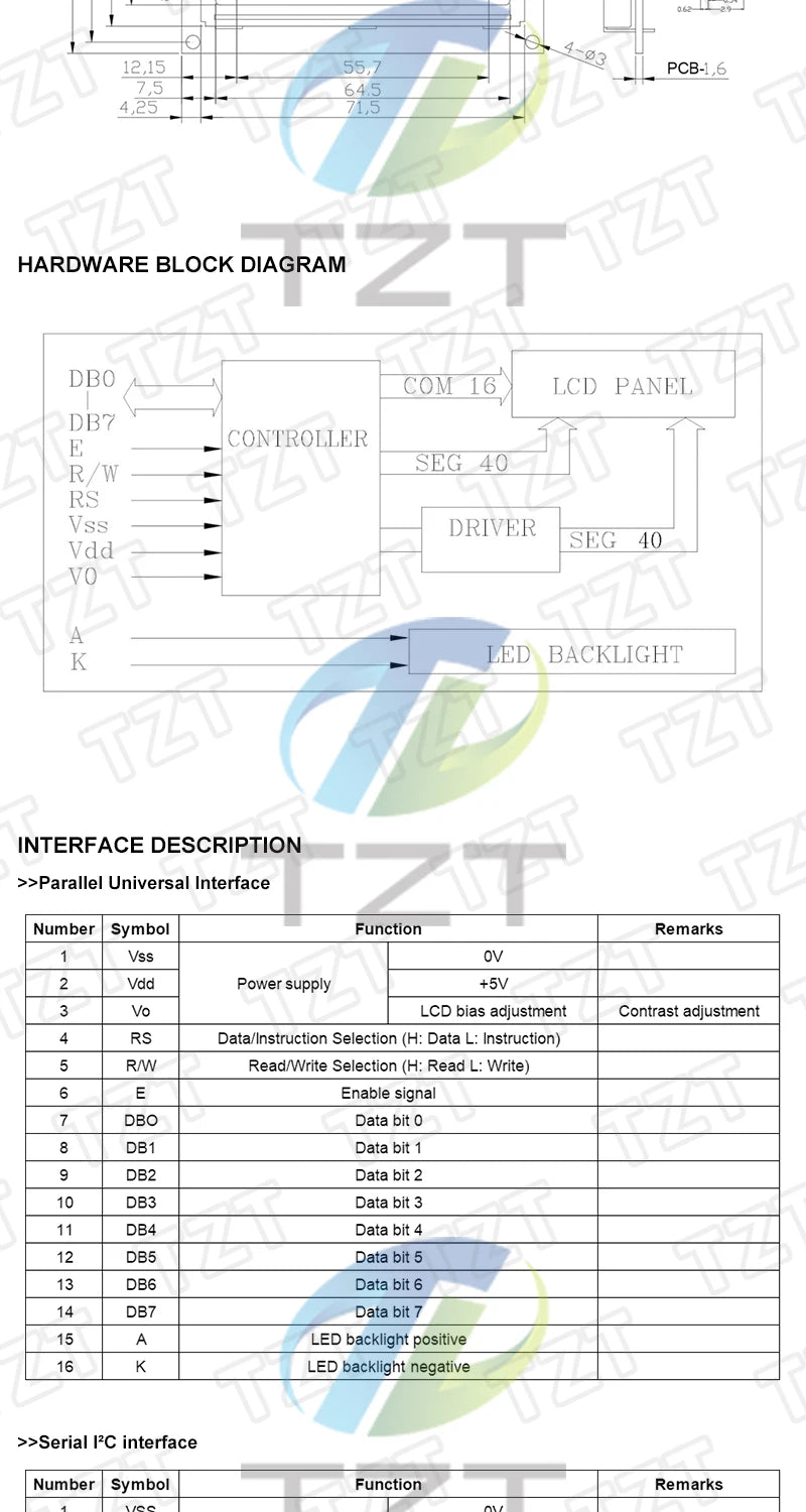 DIYTZT 1/3PCS LCD1602 1602 module Blue green screen 16x2 Character LCD Display Module HD44780 Controller blue blacklight
