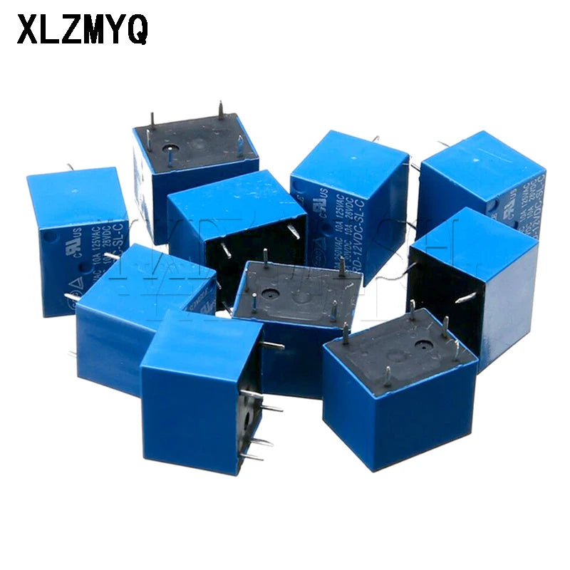 100pcs SRD 5V 12V 24V 48V SRD-05VDC-SL-C SRD-12VDC-SL-C SRD-24VDC-SL-C SRD-48VDC 5 Pin DC 5/12/24 V 10A 250VAC 5DIP Power Relays