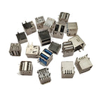 5/10Pcs Double USB Type A Female Solder Jacks Connector PCB Socket USB-A Type 90 Degrees / 180 Degrees Adapter