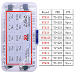 TO92 TO126 TO220 DIP Triode PNP NPN Field-Effect Transistor Assorted Kit Mosfet Thyristor mixed set