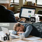 Adjustable Cube Pomodoro Timer - 5/25/10/60 Minute Countdowns, Settings - Pause, Resume, Silent, Vibrate & Sound Alarm Timer