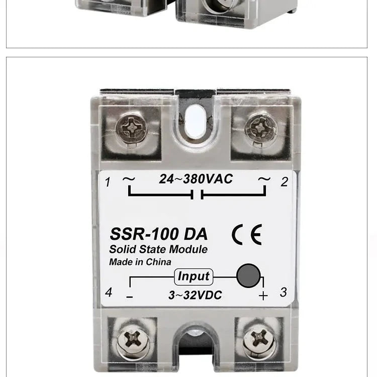 1pcs Solid State Relay Single Phase Non-contact SSR DC To DC AC To AC DC To AC 24-380VAC 10A 25A 40A 50A 60A 80A 100A