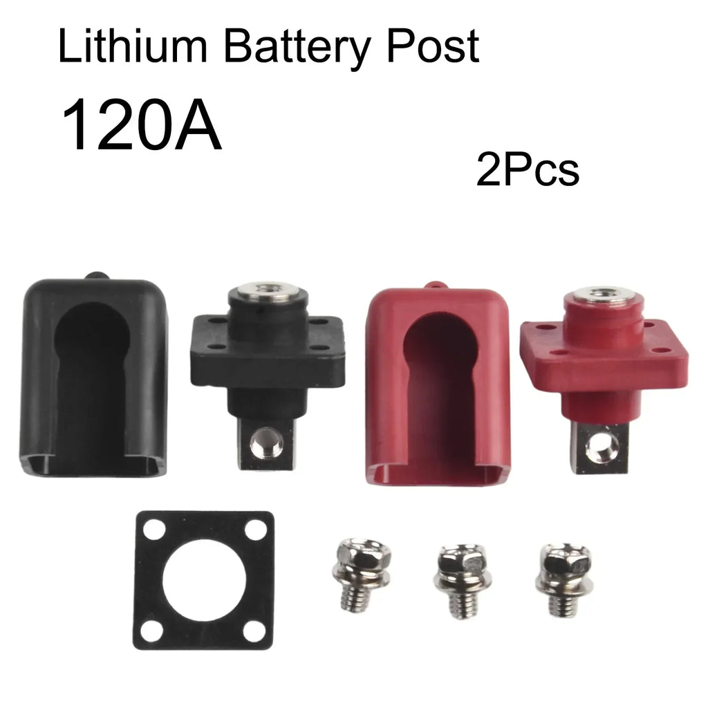 2Pcs 120A 150A 200A All-Copper Lithium Battery Terminal Connector Energy Storage Terminal Battery Connector Adapter High Current